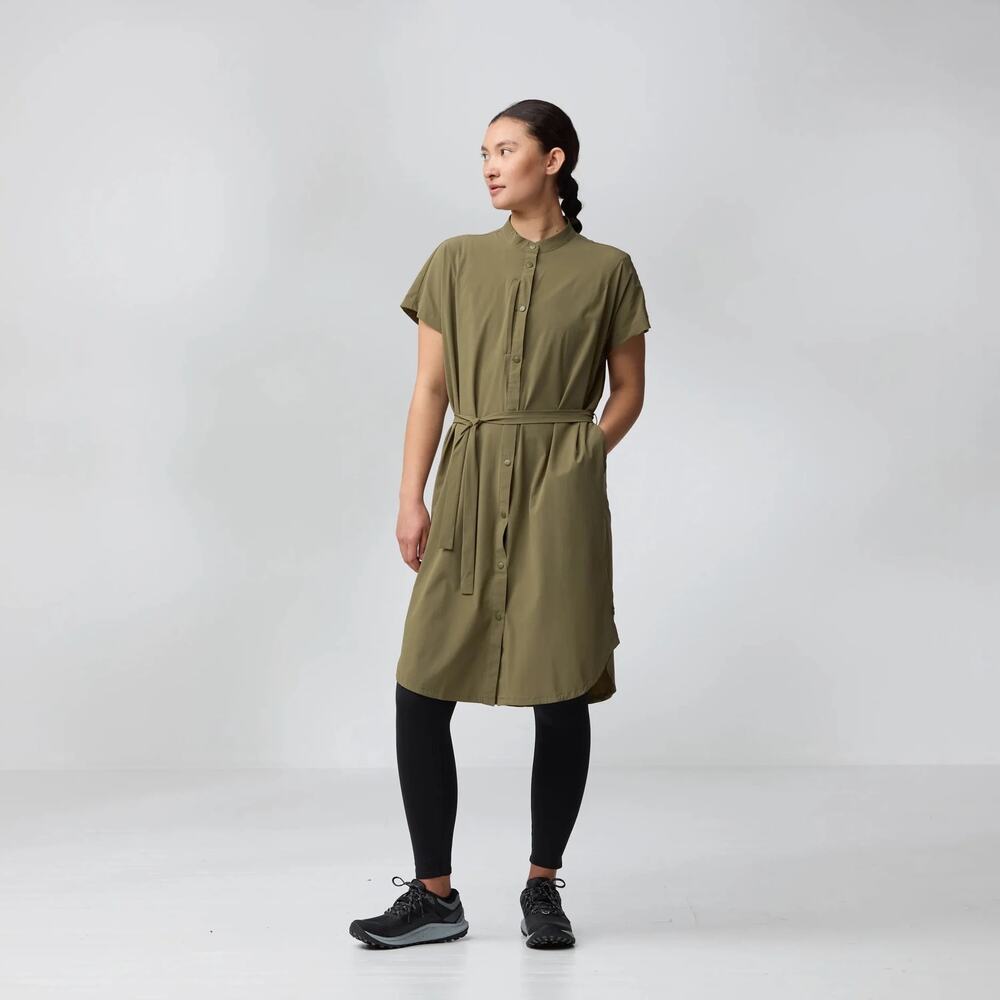 Fjällräven Abisko Fjäll Dress in Green Outdoor Hiking Size Small